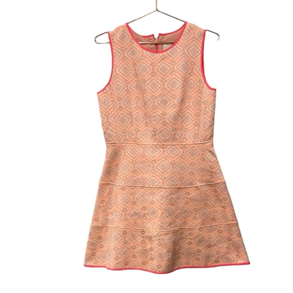 Sail to Sable Pink Peach and Cream Geometric Dress